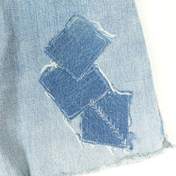 Levis Women's High Rise Cutoff Denim Shorts Actual Size 30"x3" Reworked Patches - Picture 3 of 11